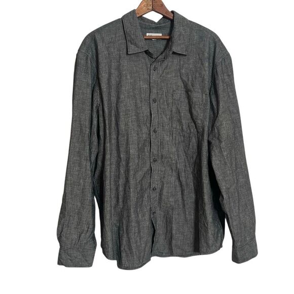 Gap Chambray Woven Cotton Long Sleeve Button Down Shirt Black Wash Size XXL - Picture 1 of 7